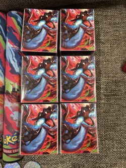 Pokemon Mega Charizard UPC Game Mat, Token, Sleeves, Storage Box X6 LOT - Image 4
