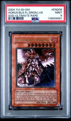 🔥PSA 9 Horus The Black Flame Dragon LV8 Ultimate Rare, Unlim SOD-EN008 YuGiOh - Image 4