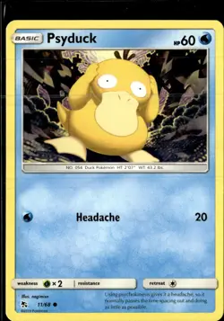 Pokemon Psyduck 11/68 Hidden Fates Non Holo Common 5 Card Lot - Image 1
