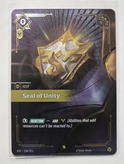 Riftbound Spiritforged Seal of Unity Gear Card 238/223 Collectible Single - Image 1