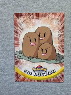 Dugtrio #51 1999 Topps Pokemon TV Animation Series Blue Label - Image 1