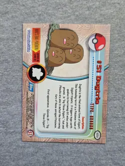 Dugtrio #51 1999 Topps Pokemon TV Animation Series Blue Label - Image 2