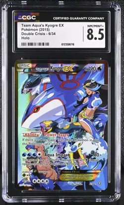 CGC 8.5 Team Aqua's Kyogre EX 2015 Double Crisis 6/34 Holo Pokemon Card - Image 1