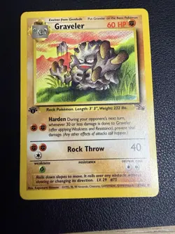 Pokemon TCG Graveler Fossil, 1st Edition Uncommon Card 37/62 - Image 1