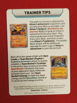 Pokemon Destined Rivals Build & Battle Prerelease Trainer Tip Card Ethan's Ho-Oh - Image 2