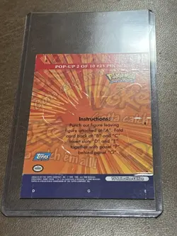 Pokemon 2000 Topps Pikachu 2/10 Pop-Up TV Animation Series - Image 2