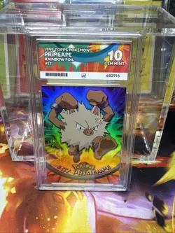 Primeape - Topps Pokemon 1999 - Rainbow Foil #57 - Ace 10 POP 1 - Image 1