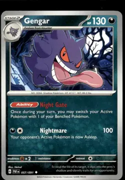 Pokemon Gengar 057/091 Paldean Fates Non Holo Uncommon 5 Card Lot - Image 1