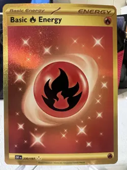 Pokemon TCG Basic Fire Energy 230/197 Obsidian Flames Secret Rare Holo - Image 1