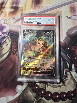 2021 POKEMON SWORD & SHIELD EVOLVING SKIES #167 FULL ART/LEAFEON V PSA 10 - Image 1