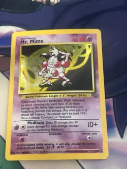 Pokemon Mr. Mime 6/64 Jungle Holo Rare Unlimited Basic 40 HP English Wizards - Image 1