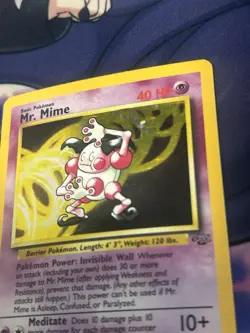 Pokemon Mr. Mime 6/64 Jungle Holo Rare Unlimited Basic 40 HP English Wizards - Image 2