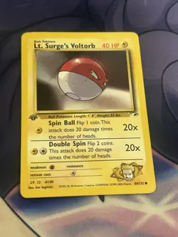 Pokemon Lt. Surge's Voltorb 84/132 Gym Heroes 1st Edition Common Regular English - Image 1