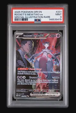 PSA 9 Team Rocket’s Mewtwo ex 231 SIR Destined Rivals 2025 Pokemon – Mint - Image 2