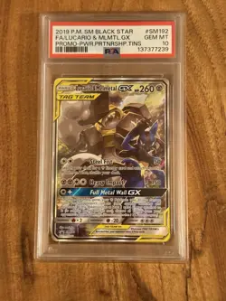 Pokemon Lucario & Melmetal GX SM192 Tag Team Sun & Moon Promo PSA 10 - Image 1