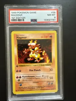 Pokemon Magmar Base Set Shadowless 1st Edition PSA 8 #36 Near Mint - Image 1