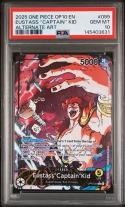 PSA 10 Eustass"Captain"Kid Alternate Art L OP10-099 Royal Blood Foil One Piece - Image 1
