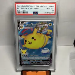 Pokemon Cards PSA 10 Gem Mt Flying Pikachu Vmax Celebrations SWSH 2021 007/025 - Image 1