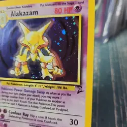 Pokemon TCG Alakazam 1/130 Base Set 2 Holo Rare WOTC Vintage NM-LP - Image 2