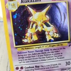 Pokemon TCG Alakazam 1/130 Base Set 2 Holo Rare WOTC Vintage NM-LP - Image 3