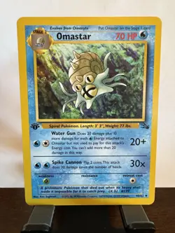 Pokemon TCG Omastar Fossil 1st Edition Uncommon Card 40/62 Lightly Played - Image 1