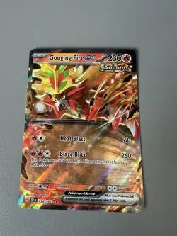 Gouging Fire EX 038/162 SV Temporal Forces Ultra Rare Holo Pokemon Card NM - Image 1