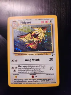 Pidgeot #14/130 Base Set 2 Holo Pokemon TCG Card English 2000. LP - Image 1