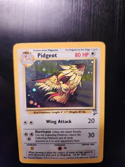 Pidgeot #14/130 Base Set 2 Holo Pokemon TCG Card English 2000. LP - Image 2