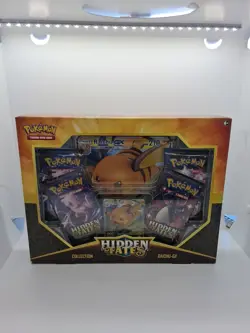 Pokemon Hidden Fates GX Collection Box - Raichu Sealed 4 Pk + P - Image 1