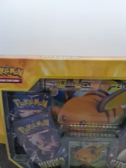 Pokemon Hidden Fates GX Collection Box - Raichu Sealed 4 Pk + P - Image 4