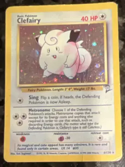 Pokemon TCG Clefairy Holo Base Set 2 6/130 RARE Pokemon Nintendo Wizards ‘99 MP - Image 2