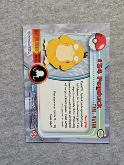 Psyduck #54 Pokemon 1999 Topps TV Animation Edition Blue Label - Image 2