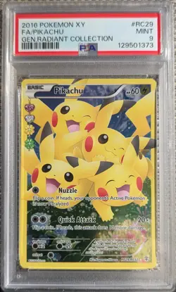 2016 POkemon Pikachu (Full Art) RC29 Generations: Radiant Collection Holo PSA 9 - Image 1
