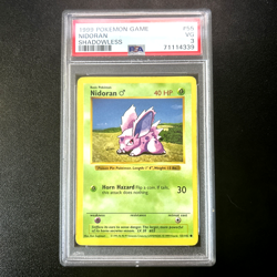 1999 Pokemon Base Set #55 Nidoran SHADOWLESS Very Good Condition PSA 3 - Image 1