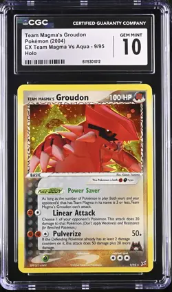 CGC 10 Team Magma's Groudon EX Team Magma Vs Aqua 9/95 Holo Pokemon Card - Image 1