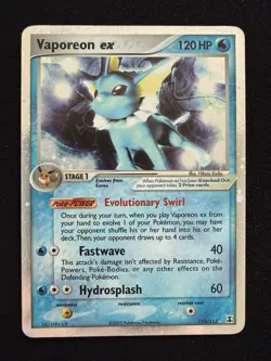 Vaporeon ex 110/113 EX Delta Species 2005 Holo Ultra Rare Pokemon Card LP - Image 1