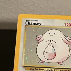 Pokemon Chansey Holo Rare 3/130 Base Set 2 Card Lightly Played, WITH SWIRL - Image 2
