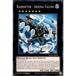 Raidraptor - Arsenal Falcon ROTD-EN094 Yu-Gi-Oh! Card Super Rare 1st Edition - Image 1