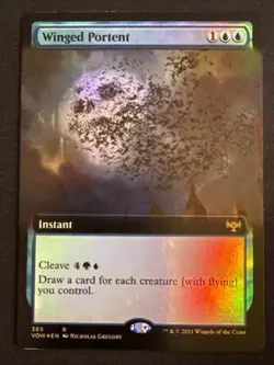 1x Foil Winged Portent (365) Extended Art Innistrad: Crimson Vow LP MTG Magic - Image 1