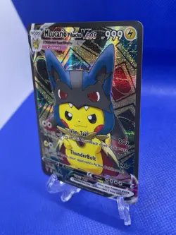 Pokemon - M Lucario Pikachu VCOS Cosplay Custom Fan Art Holographic card - Image 3