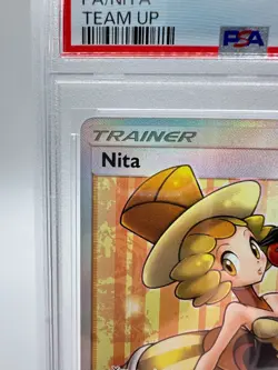 2019 Pokemon S&M Team Up Nita #180 | FULL ART | PSA 9 MINT - Image 2