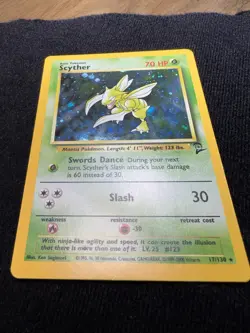Scyther Holo Base Set 2 17/130 Holo Rare Vintage Wotc Pokemon - LP - Image 3