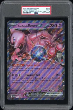 2025 Pokemon JUMBO Team Rocket's Mewtwo #205 Black Star Promo PSA 9 - Image 1