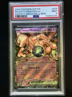 Team Rocket's Mewtwo EX SVP #205 PSA 9 Black Star Promo Box 2025 - Pokemon TCG - Image 1