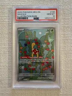 SHUCKLE 136/132 Illustration Rare Pokemon Mega Evolution PSA 10 GEM MT - Image 1