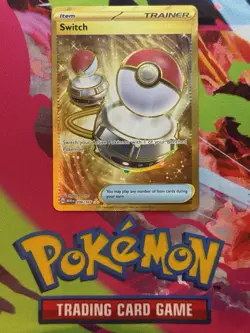 Pokemon TCG 206/165 Switch Pokemon 151 Trainer Gold Secret Rare NM/M - Image 1