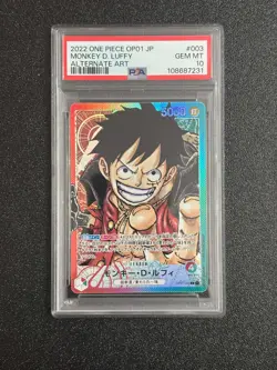 2022 ONE PIECE - Monkey D.Rufy - Leader OP01-003 ROMANCE DAWN - PSA 10 - JAPAN - Image 1