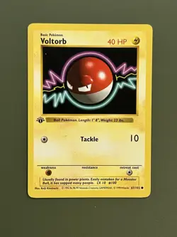 Pokemon Voltorb Base Set 1999 1st Edition Basic Pokemon 67/102 English 2 Cards - Image 1