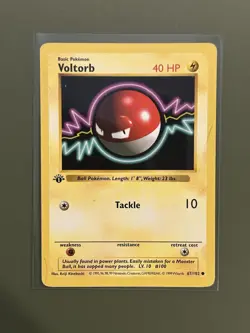 Pokemon Voltorb Base Set 1999 1st Edition Basic Pokemon 67/102 English 2 Cards - Image 3