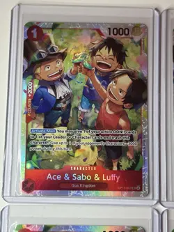Ace & Sabo & Luffy OP13-007 Carrying On His Will Foil 4 Card Play Set Lot - Image 2